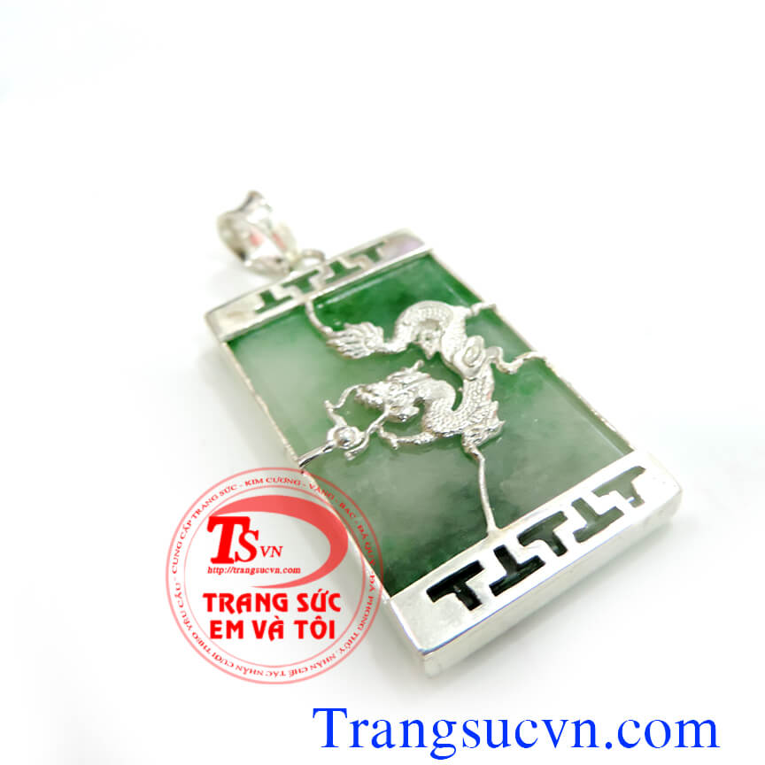 H&igrave;nh ảnh: Mặt d&acirc;y ngọc cẩm thạch bọc bạc, mặt d&acirc;y rồng bạc ta, https://trangsucvn.com