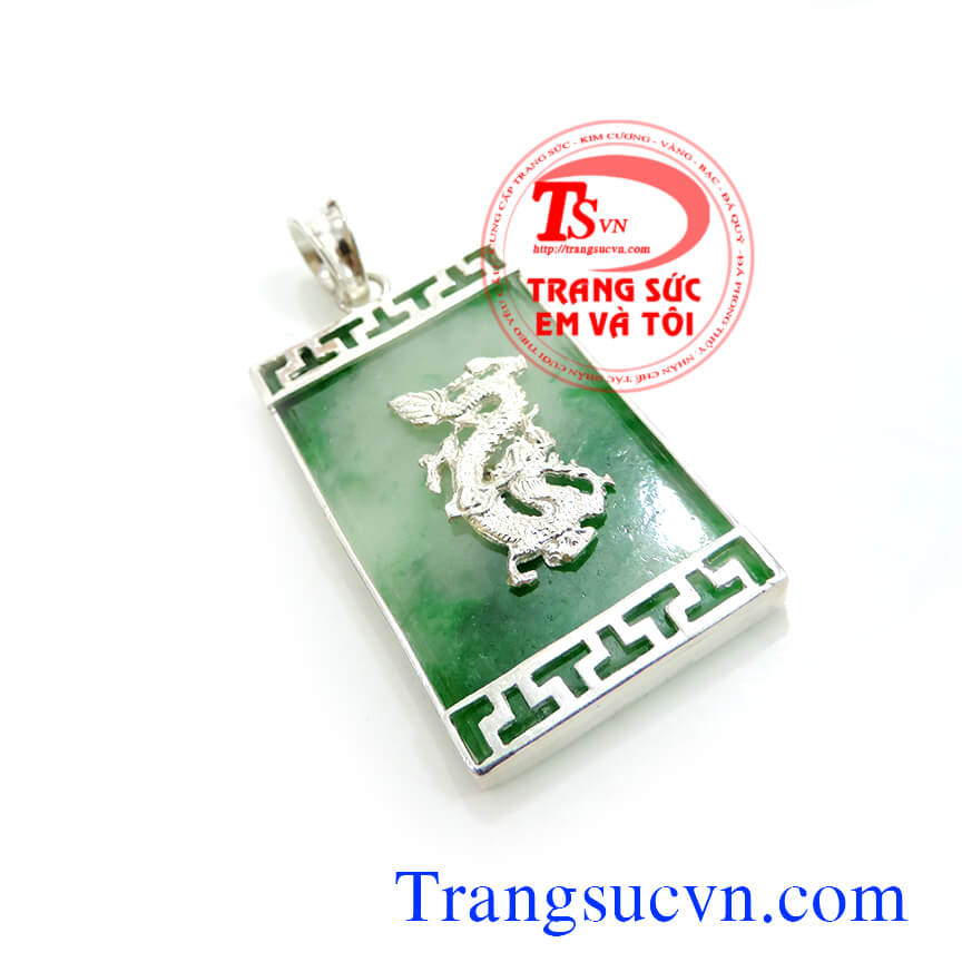 H&igrave;nh ảnh: Mặt d&acirc;y ngọc cẩm thạch bọc bạc, mặt d&acirc;y rồng bạc ta, https://trangsucvn.com