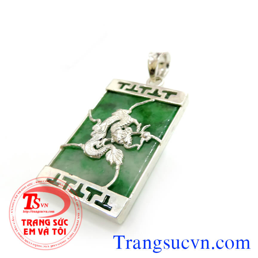 H&igrave;nh ảnh: Mặt d&acirc;y ngọc cẩm thạch bọc bạc, mặt d&acirc;y rồng bạc ta, https://trangsucvn.com