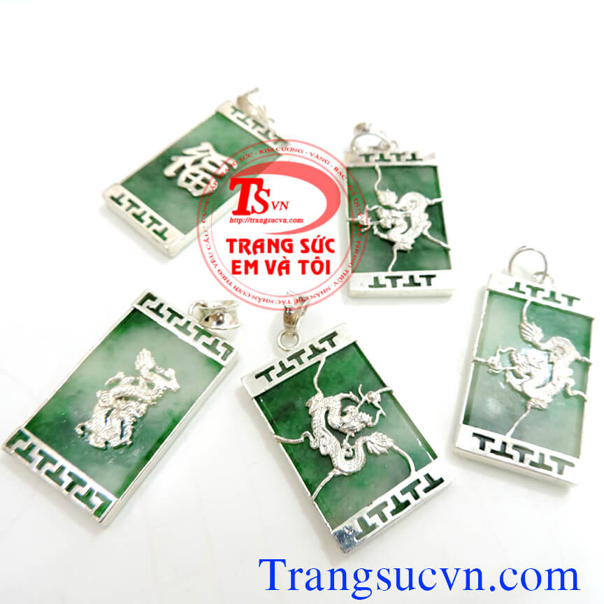 H&igrave;nh ảnh: Mặt d&acirc;y ngọc cẩm thạch bọc bạc, mặt d&acirc;y rồng bạc ta, https://trangsucvn.com