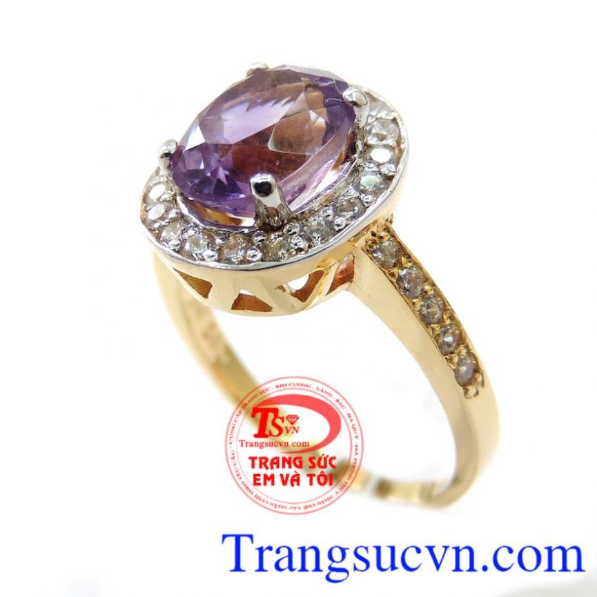 Nhẫn Nữ Đá Thạch Anh Tím, Nhẫn nữ đá quý, nhẫn nữ vàng quý phái Nhẫn Nữ Đá Thạch Anh Tím, Nhẫn nữ đá quý, nhẫn nữ vàng quý phái