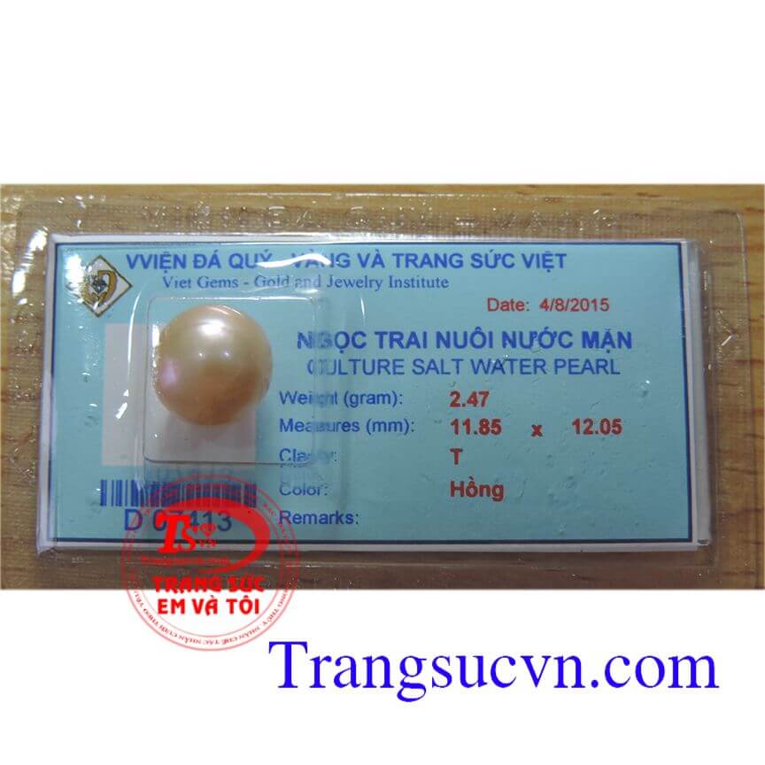 Ngọc trai hồng 10 ly, ngọc trai nước mặn