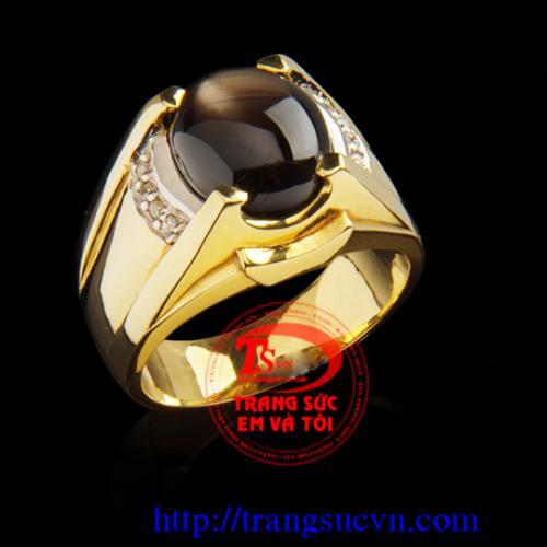 Nhẫn nam vàng 14k, đá saphir Nhẫn nam vàng 14k, đá saphia,nhan-vang-nam-da-saphia