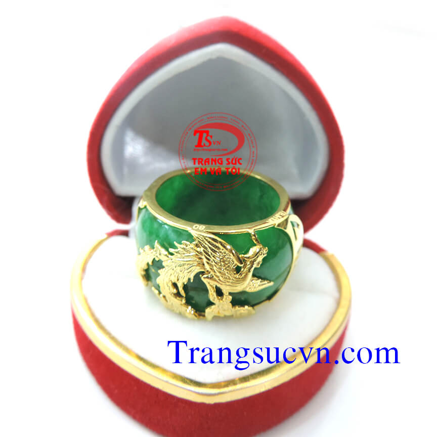 Nhẫn phượng hoàng, nhan phuong hoang, nhẫn ngọc cẩm thạch, nhẫn nam đá quý, https://trangsucvn.com