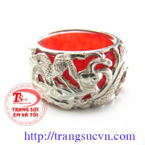 Nhẫn Ngọc Cẩm Thạch Đỏ Nhẫn,Rồng,Đỏ,Ngọc,Cẩm,Thạch,Đỏ