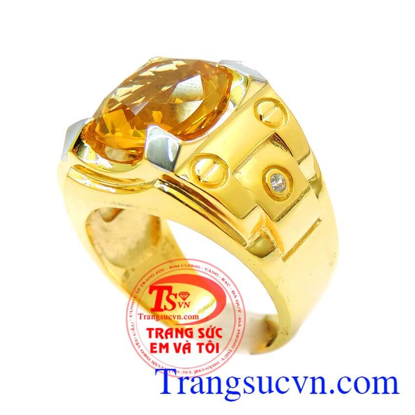 Nhẫn nam Citrine vàng, Nhẫn nam giá rẻ, nhẫn nam đep