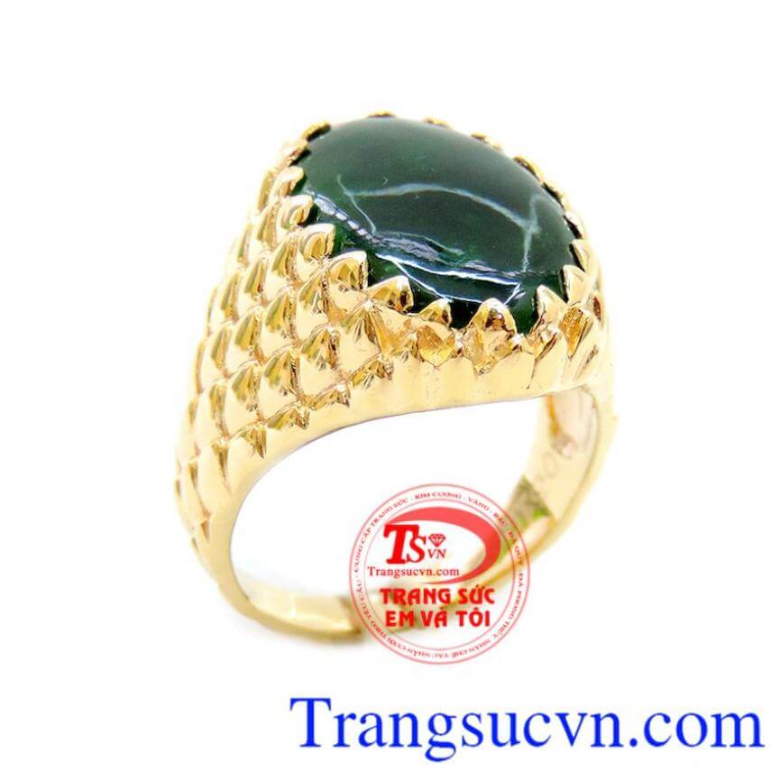Nhẫn nam ngọc cẩm thạch mạnh mẽ, Nhẫn nam đẹp, nhẫn nam vàng đá quý