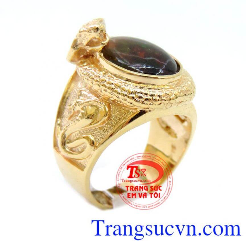 Nhẫn nam Opal quý, Nhẫn nam đá quý, nhẫn nam vàng tây