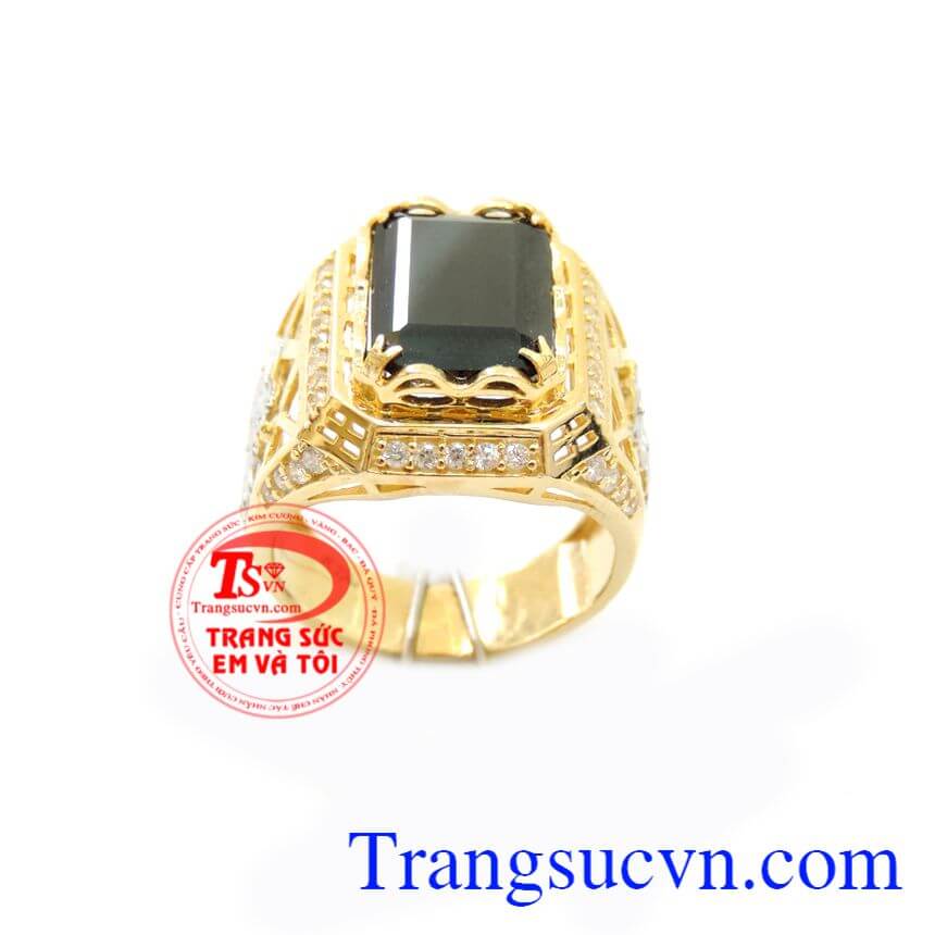 Nhẫn nam rồng đá đen, Nhẫn nam giá rẻ, nhẫn nam vàng 10k