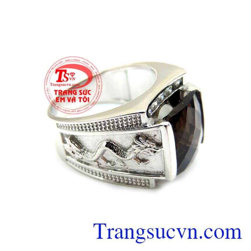 Nhẫn Nam Vàng Trắng Khắc Rồng Nổi, Nhẫn nam vàng trắng, nhẫn nam đẳng cấp