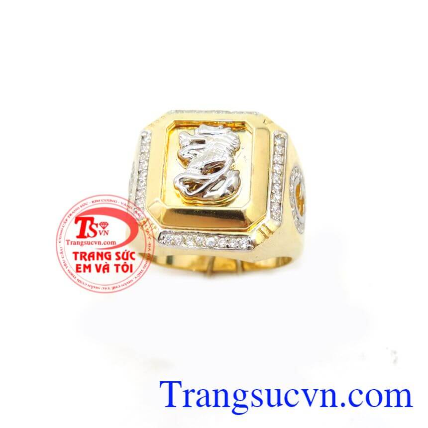 Nhẫn nam rồng vàng 10k, nhẫn nam vàng tây, nhẫn nam giá rẻ