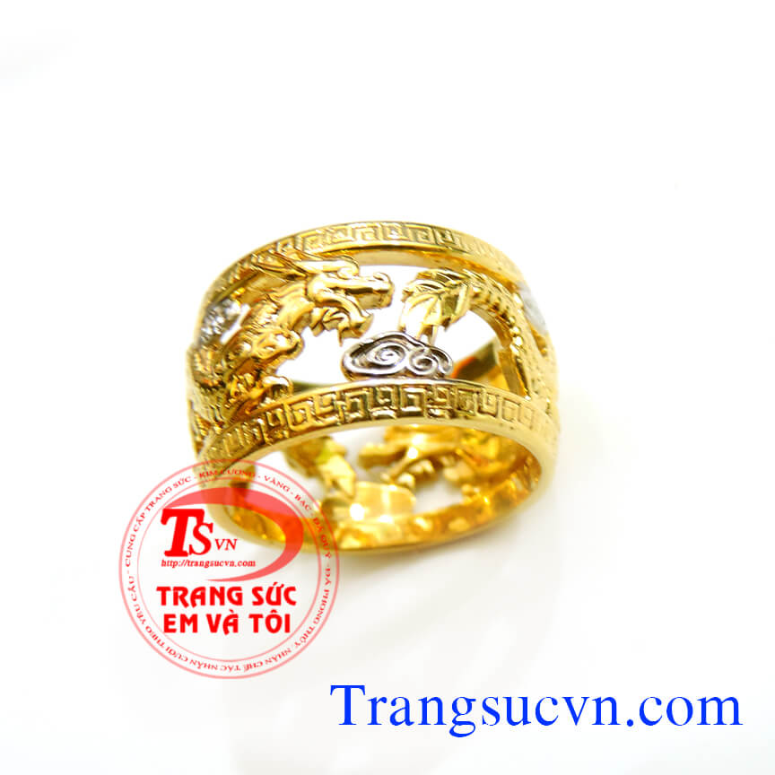 Nhẫn vàng tây, nhẫn rồng vàng tây, nhẫn nam rồng vàng đẹp, nhẫn nam đẹp