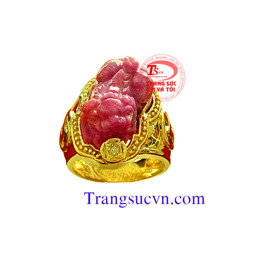 Nhẫn nam tỳ hưu ruby thiên nhiên vàng tây nhan-nam-ty-huu-ruby-nhan-vang-tay-ruby-ty-huu, Nhẫn nam tỳ hưu ruby thiên nhiên vàng tây