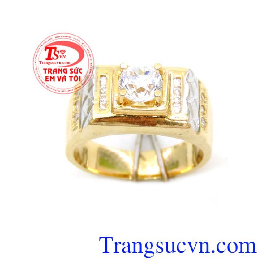 Nhẫn nam vàng 18k bản nhỏ, nhẫn nam vàng tây, nhẫn nam đẹp