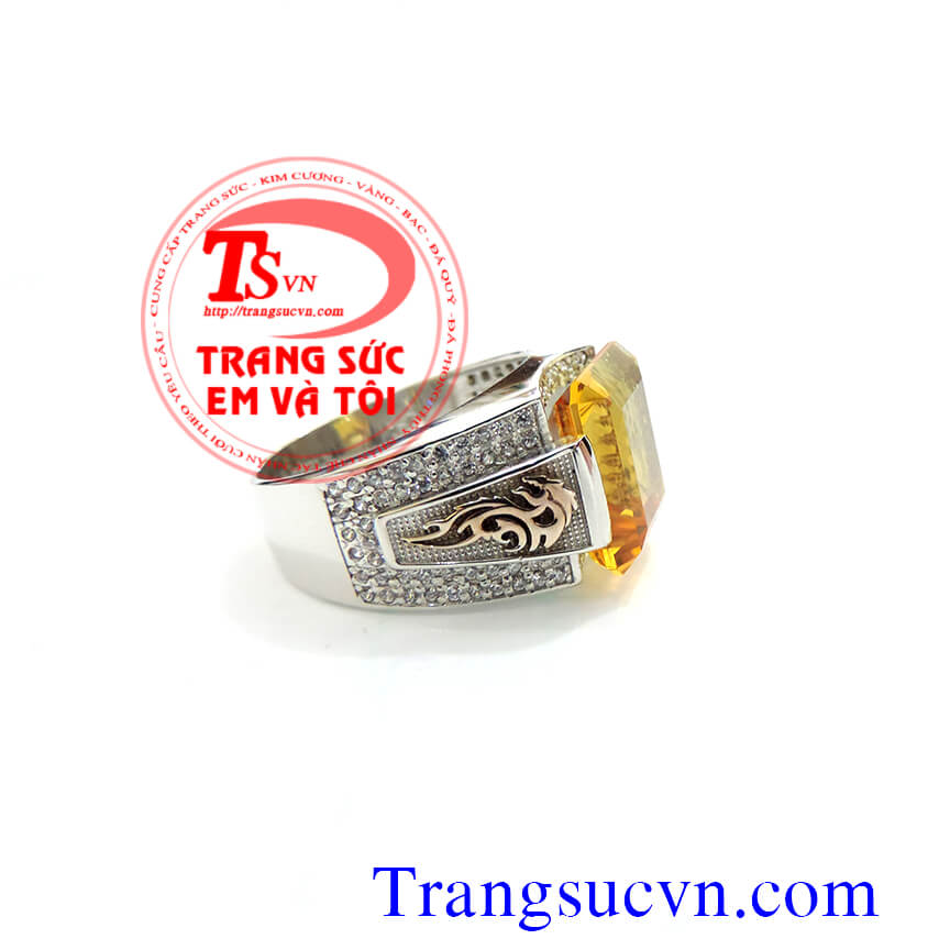 Hình ảnh: Nhẫn nam vàng, nhan nam vang, nhẫn vàng tây, nhẫn nam vàng tây, nhẫn nam đá màu vàng, nhẫn Citrine vàng tây,nhẫn nam đẹp, https://trangsucvn.com