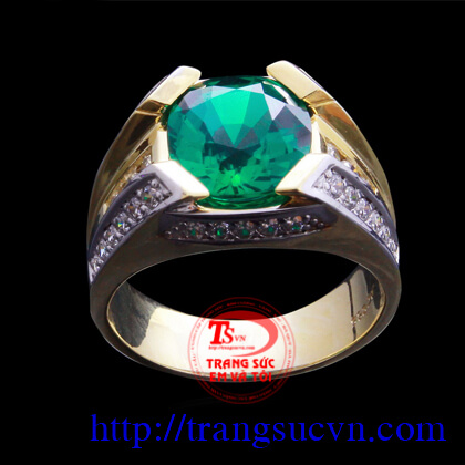 Nhẫn nam theo mệnh màu xanh lá cây vàng 14K, Nhẫn nam đẹp, nhẫn nam vàng tây Nhẫn nam theo mệnh màu xanh lá cây vàng 14K, Nhẫn nam đẹp, nhẫn nam vàng tây