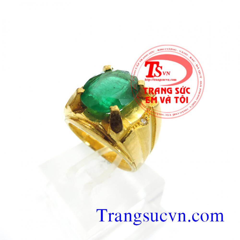 Nhẫn nam emerald v&agrave;ng ta	, Nhẫn nam emerald