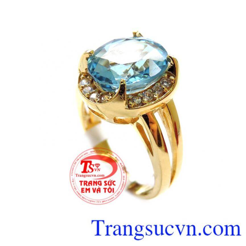Chiếc nhẫn Topaz màu xanh nước biển, Nhẫn Nữ Topaz, nhẫn nữ đính đá thiên nhiên Chiếc nhẫn Topaz màu xanh nước biển, Nhẫn Nữ Topaz, nhẫn nữ đính đá thiên nhiên