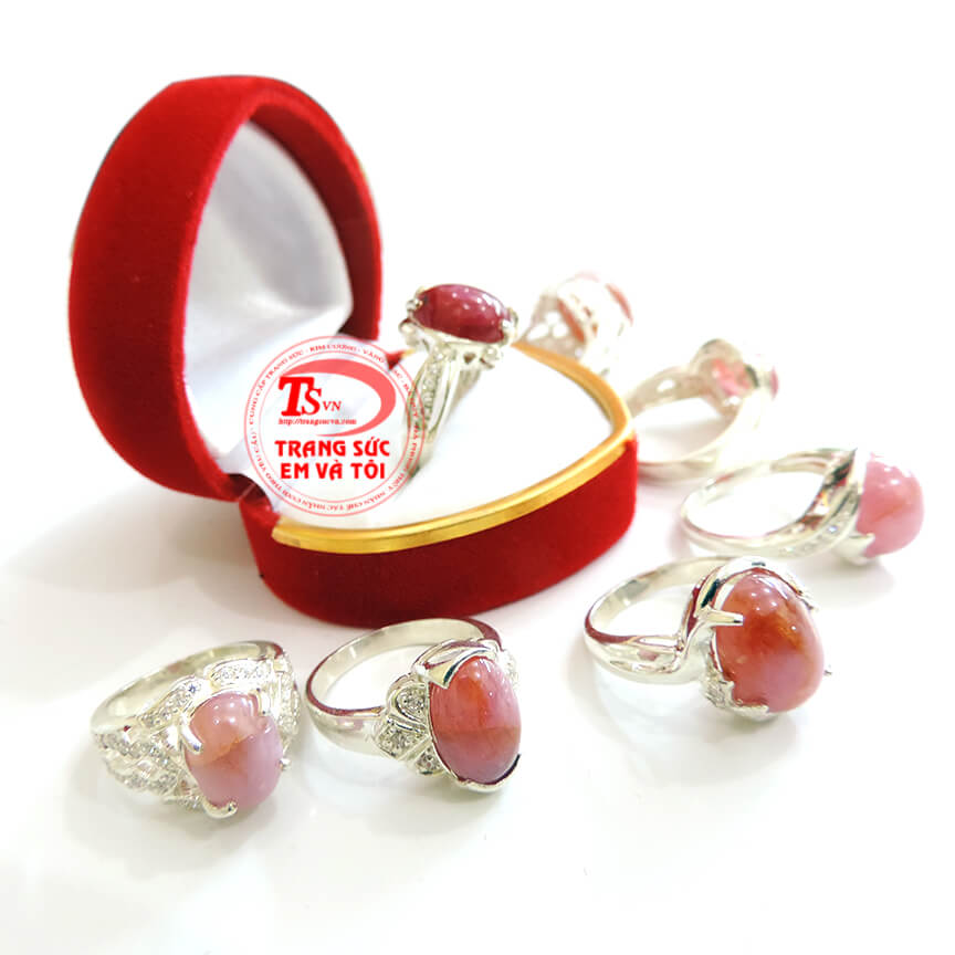 nhẫn nữ bạc đ&aacute; qu&yacute; ruby