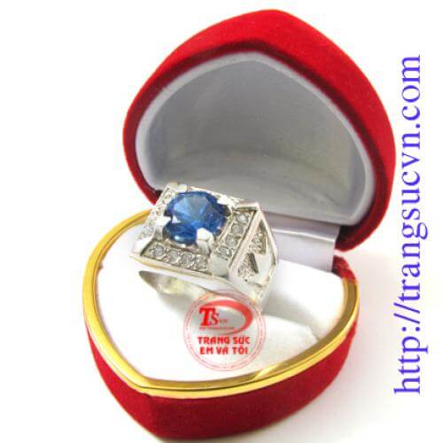Nhẫn bạc đá xanh Nhẫn bạc đá xanh
