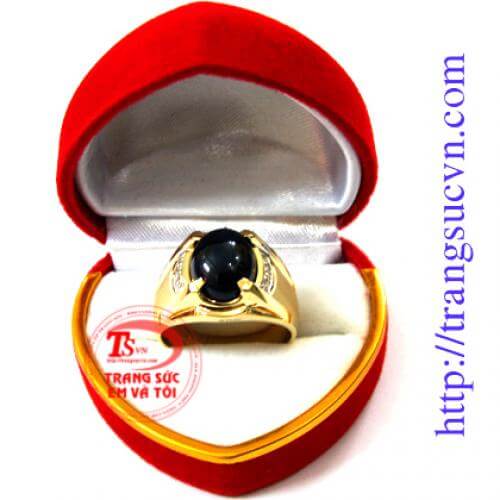 Nhẫn nam gắn saphire Cabochon