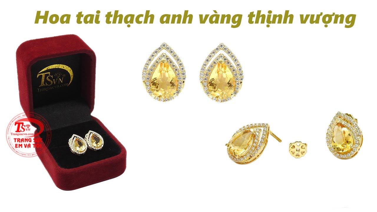 Hoa tai đá thạch anh Hoa tai đá thạch anh