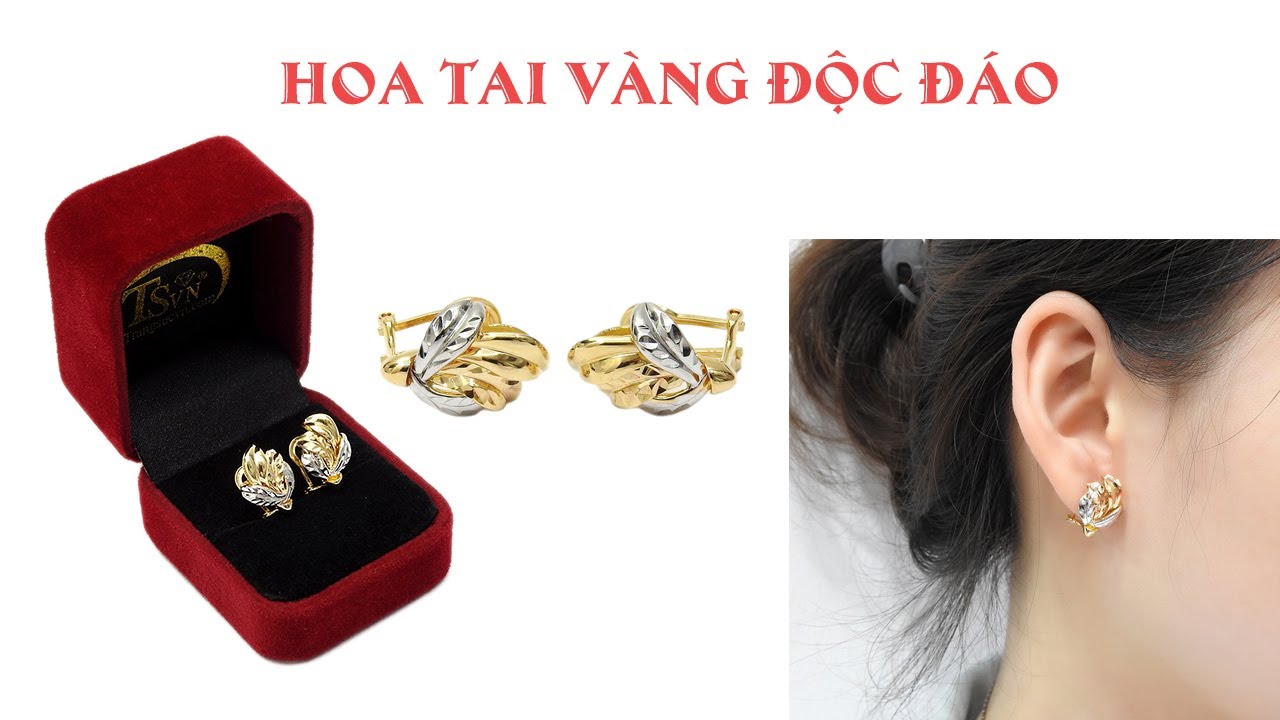 Hoa tai vàng 18k