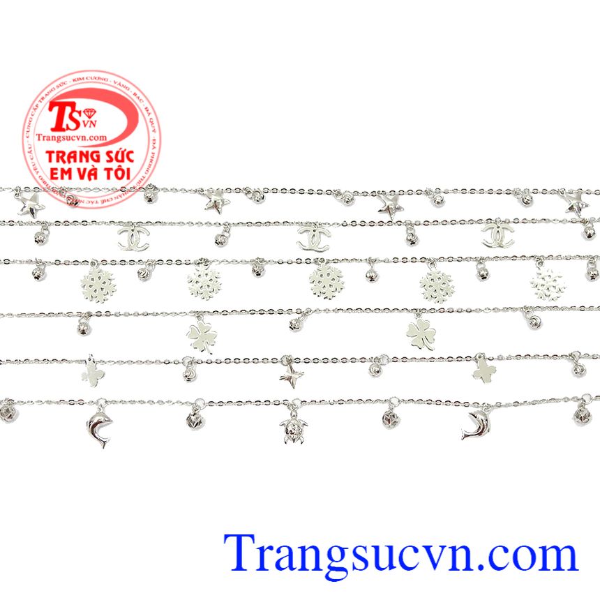 Lắc chân vàng trắng thời trang Lắc chân vàng trắng thời trang