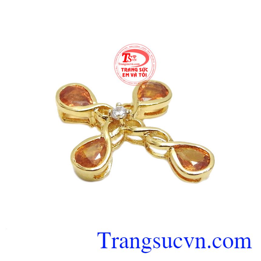 Mặt dây thánh giá sapphire độc đáo