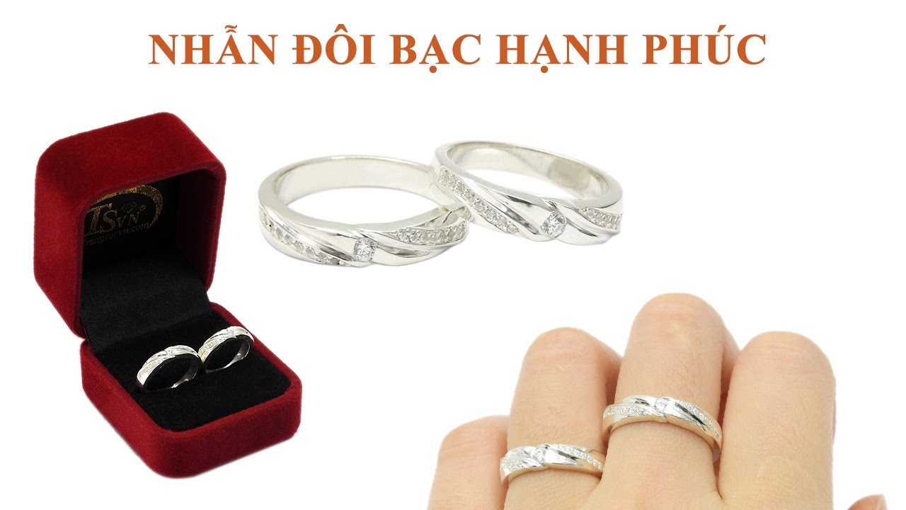 Nhẫn đôi bạc hạnh phúc