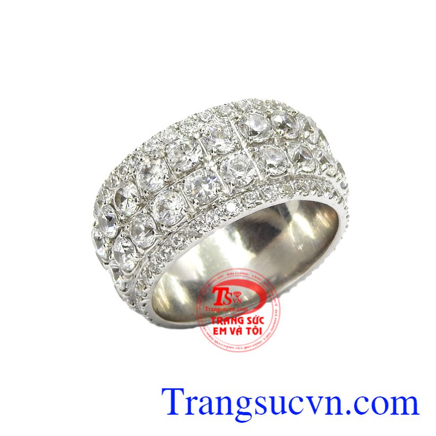 Nhẫn vàng trắng ấn tượng, Nhẫn vàng tây nữ, Nhẫn vàng trắng sang trọng Nhẫn vàng trắng ấn tượng, Nhẫn vàng tây nữ, Nhẫn vàng trắng sang trọng
