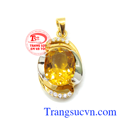 Mặt Citrine 18k thời trang