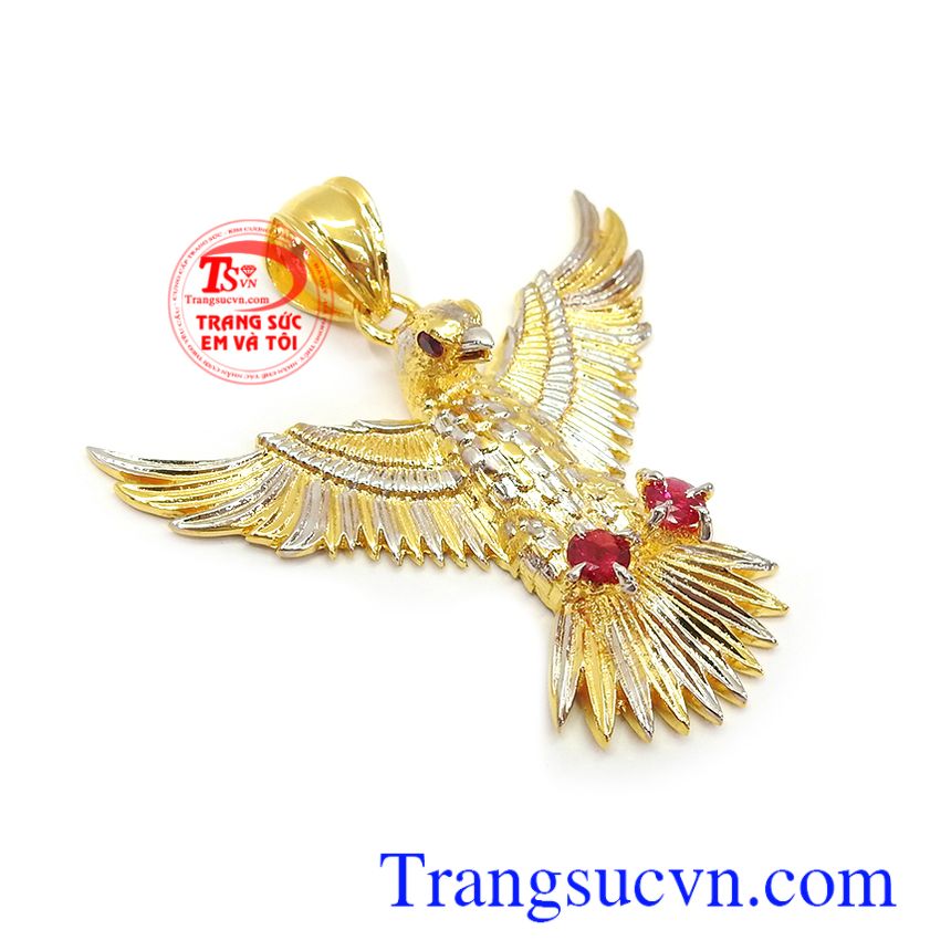 Mặt dây chuyền đại bàng dũng mãnh, mặt dây vàng tây đá quý, mặt dây chuyền nam