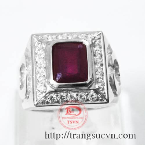 nhẫn bạc gắn đá ruby, nhan bac gan da ruby,nhanbacgandaruby