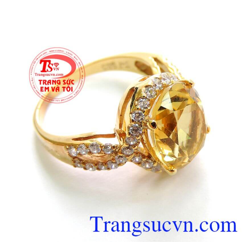 Nhẫn Nữ Đá Thạch Anh Vàng, Nhẫn Nữ Citrine, nhẫn nữ vàng sang trọng Nhẫn Nữ Đá Thạch Anh Vàng, Nhẫn Nữ Citrine, nhẫn nữ vàng sang trọng