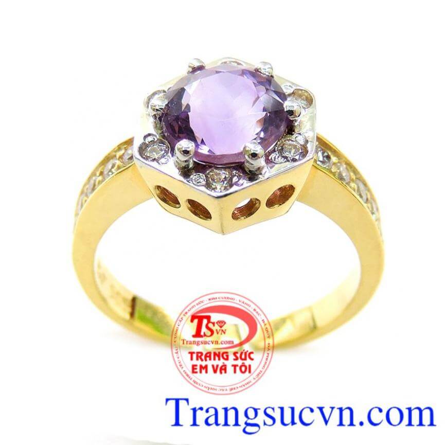 Nhẫn Nữ Thạch Anh Tím Trẻ Trung, Nhẫn nữ đá quý, nhẫn nữ vàng thời trang Nhẫn Nữ Thạch Anh Tím Trẻ Trung, Nhẫn nữ đá quý, nhẫn nữ vàng thời trang