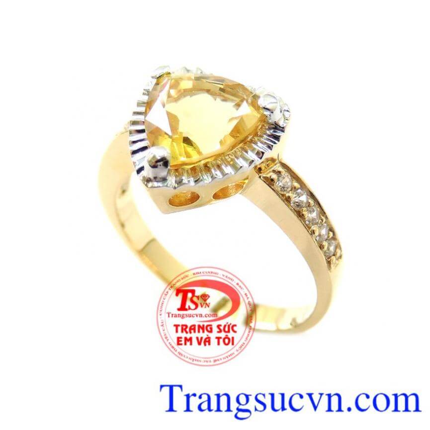 Nhẫn Nữ Thạch Anh Vàng Cá Tính, Nhẫn nữ đá quý, nhẫn nữ vàng sang trọng Nhẫn Nữ Thạch Anh Vàng Cá Tính, Nhẫn nữ đá quý, nhẫn nữ vàng sang trọng