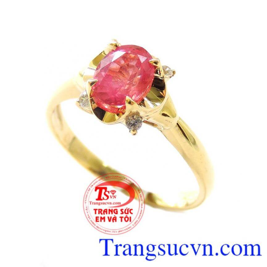 Nhẫn vàng sapphire hồng, Nhẫn Nữ Sapphire, nhẫn nữ đính đá may mắn Nhẫn vàng sapphire hồng, Nhẫn Nữ Sapphire, nhẫn nữ đính đá may mắn
