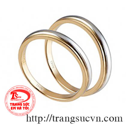 Cặp Nhẫn cưới vàng trắng Cặp Nhẫn cưới vàng trắng