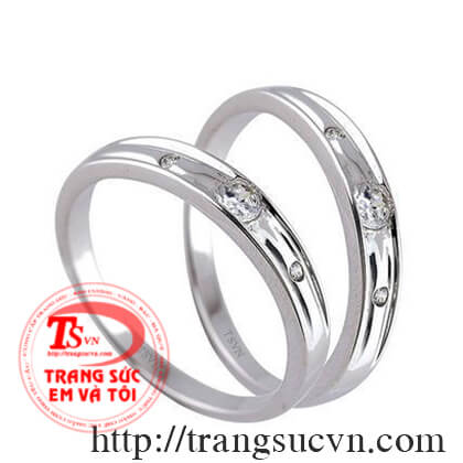 Đôi nhẫn cưới vàng trắng gắn kim cương thiên nhiên DOI NHAN CUOI, doi nhan cươi, doinhancuoi, đôi nhẫn cưới