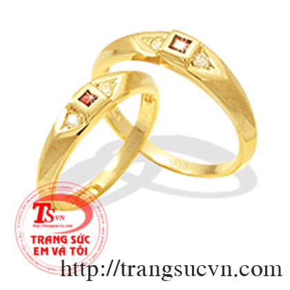 Cặp nhẫn cưới gắn đá quý ruby thiên nhiên Nhẫn cưới ruby, nhan cuoi ruby, nhẫn cưới gắn đá, nhẫn cưới da quý, GIAO LÝ HÔN NHÂN CÔNG GIÁO.