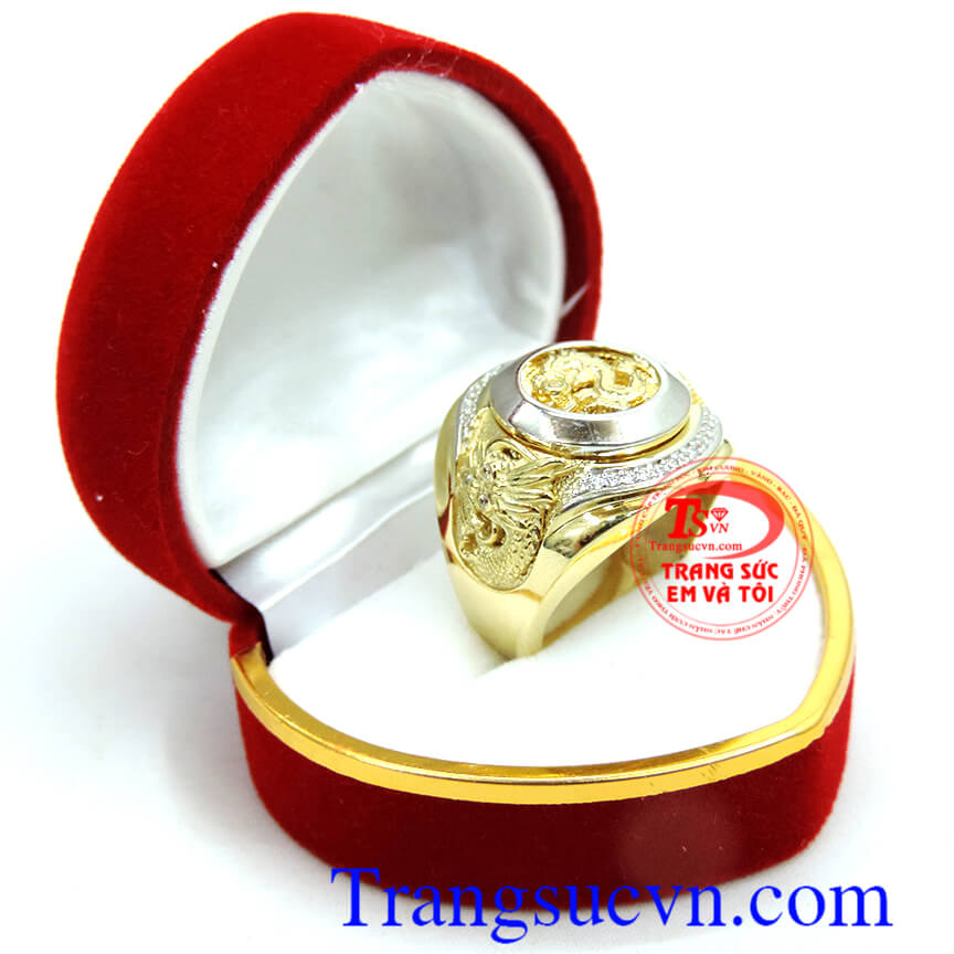 Nhẫn nam vàng tây rồng nổi, Nhẫn nam giá rẻ, nhẫn nam vàng sang trọng