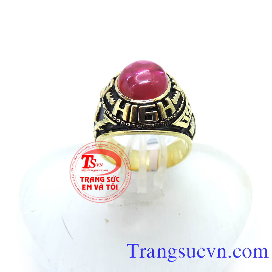 Nhẫn nam vàng tây ruby, nhẫn nam đẹp giá rẻ, nhẫn nam thiết kế cá tính