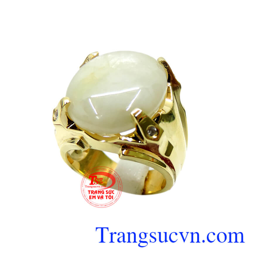 Nhẫn nam sapphire trắng 18k