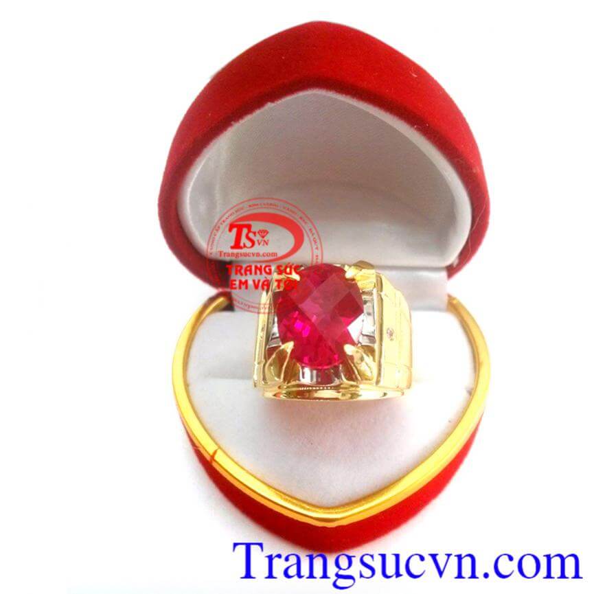 Nhẫn nam vàng đá đỏ, Nhẫn nam giá rẻ, nhẫn nam vàng 10k Nhẫn nam vàng đá đỏ, Nhẫn nam giá rẻ, nhẫn nam vàng 10k