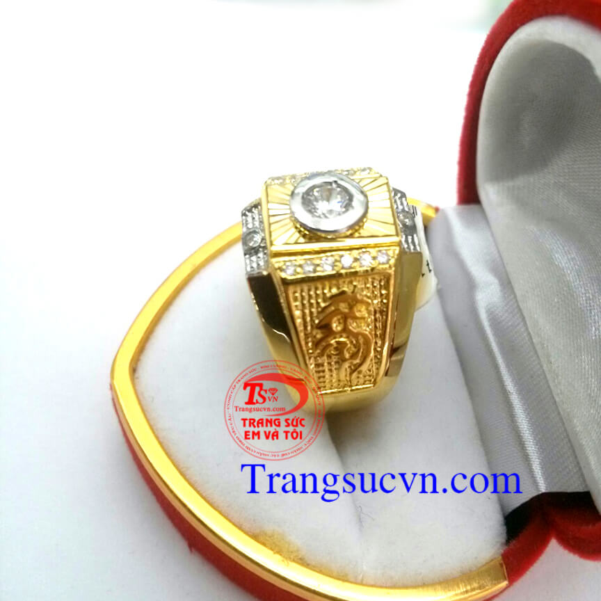 Nhẫn nam vàng kim đính đá kim cương nhân tạọ vàng 10k,giá rẻ giao hàng tận nơi, chất lượng vàng đảm bảo,thanh toán an toàn