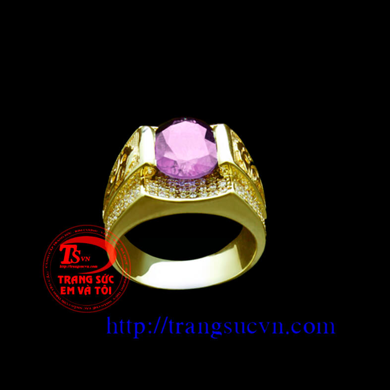 Nhẫn nam vàng tây 14k gắn đá thạch anh tím Nhẫn nam vàng tây 14k gắn đá thạch anh tím, nhẫn nam đẹp, nhẫn nam thiết kế theo yêu cầu