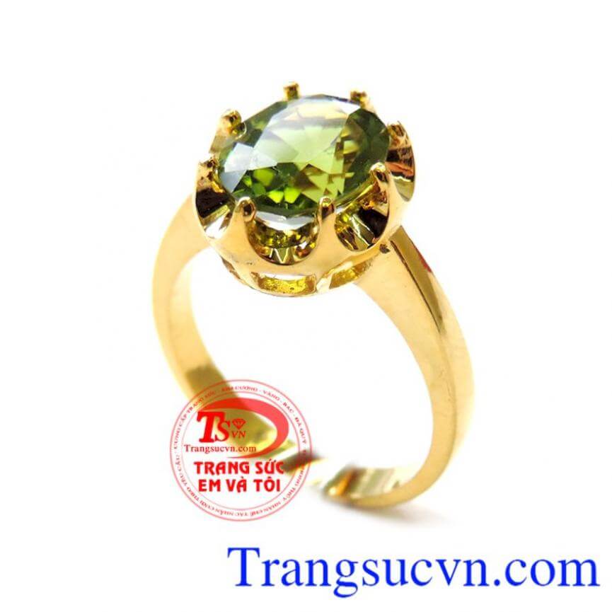 Chiếc nhẫn nữ Peridot hộ mệnh, Nhẫn Peridot, nhẫn nữ vàng xinh xắn