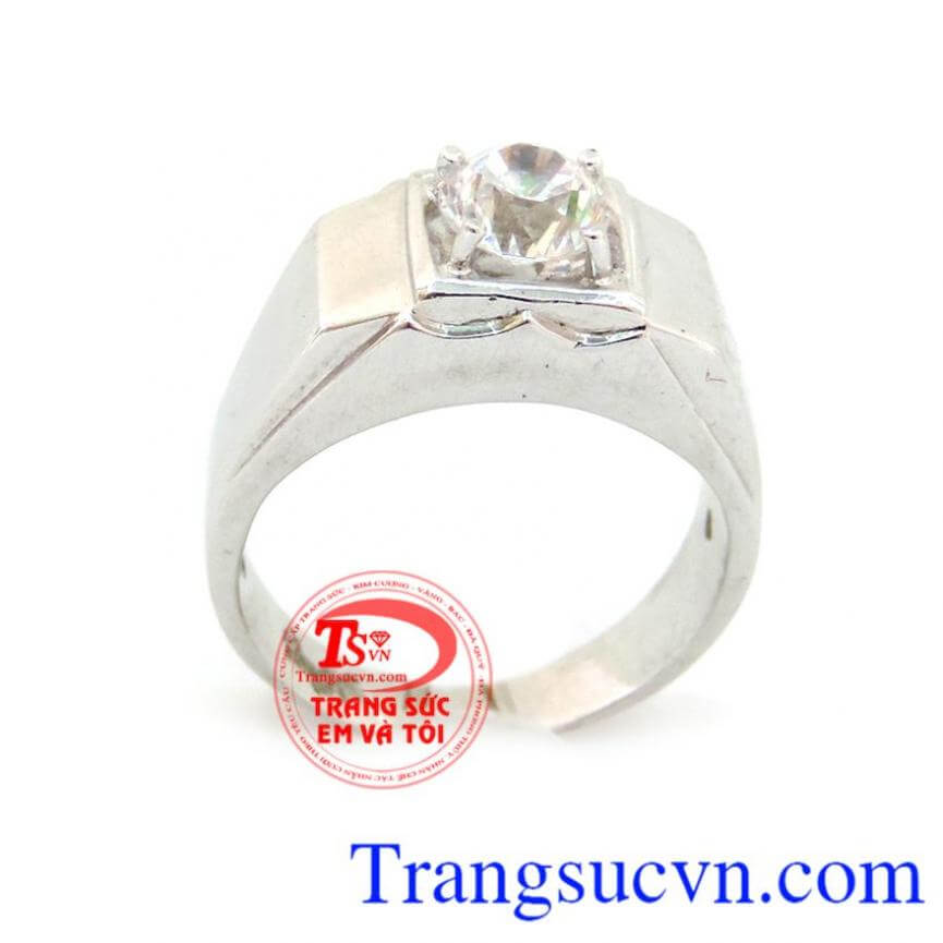 Nhẫn 6ly nam 18k vàng trắng, Nhẫn nam đẹp, nhẫn nam vàng trắng thời trang Nhẫn 6ly nam 18k vàng trắng, Nhẫn nam đẹp, nhẫn nam vàng trắng thời trang