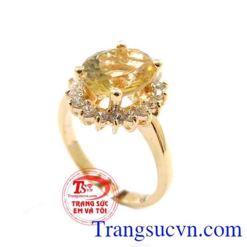 Nhẫn Citrine vàng 14k, Nhẫn Nữ Citrine, nhẫn nữ đá quý thiên nhiên Nhẫn Citrine vàng 14k, Nhẫn Nữ Citrine, nhẫn nữ đá quý thiên nhiên